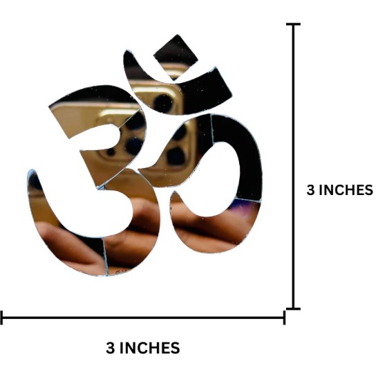 Fancy Om Shape Silver Mirror O-1269
