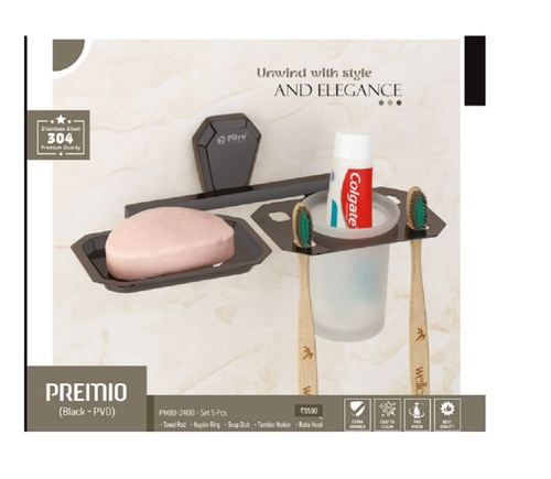 Premio Black PVD Steel Tumbler Holder