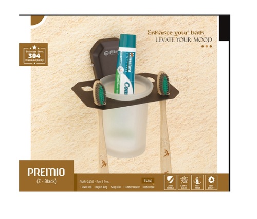 Premio Z Black Steel Tumbler Holder