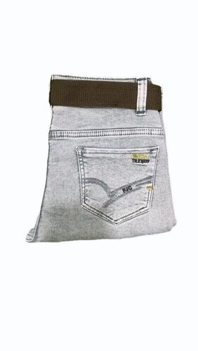 Casual Wear Light Grey Kids Denim Jeans - Age Group: 9-10 Years