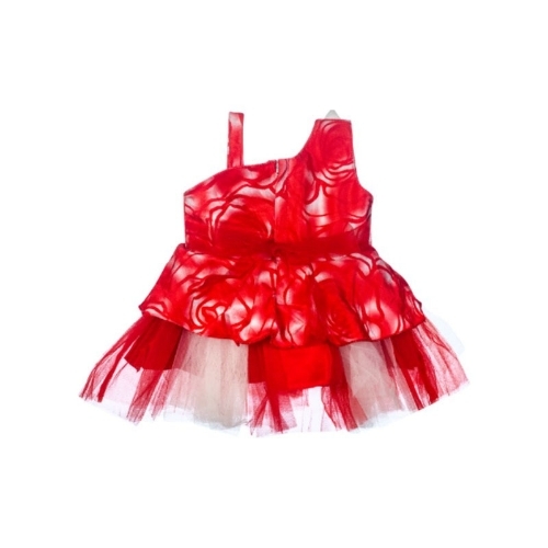Baby Frilly Party Frock - Red