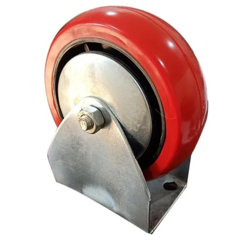 Red Rigid PU Caster Wheel