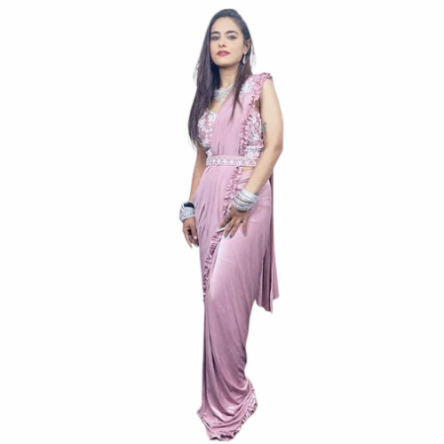 Silk Sequins Work Ladies Saree