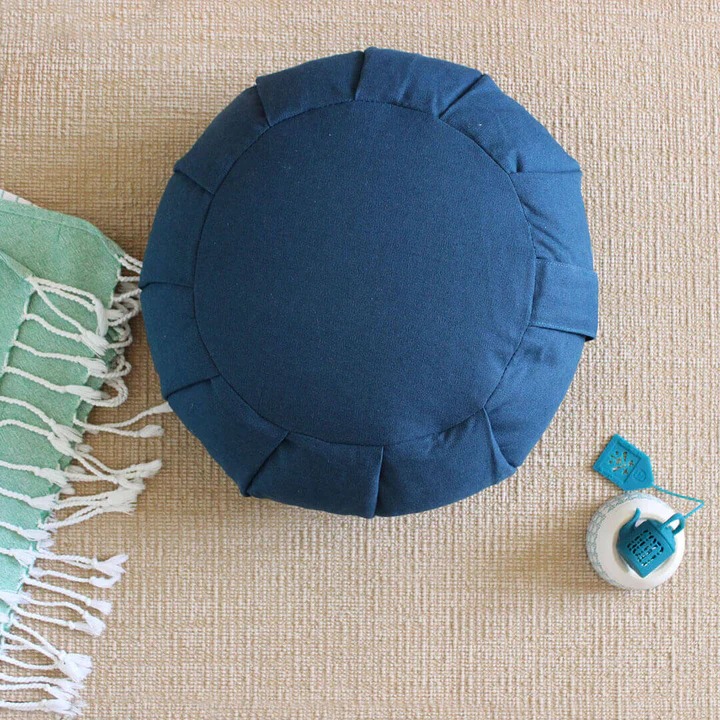Cotton Round Meditation Cushion With Buckwheat Filling