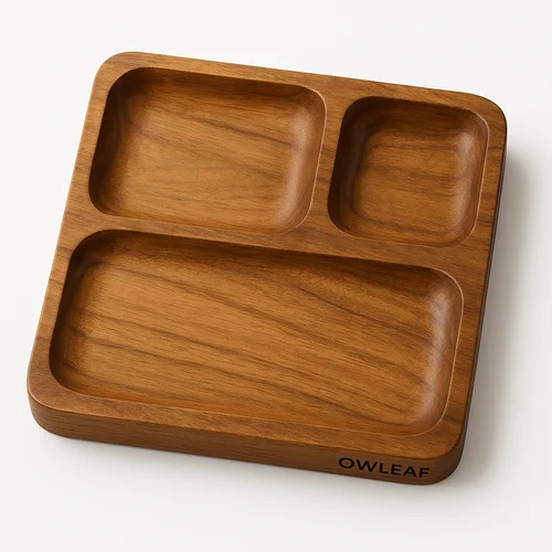 Wooden Serving Plate - Color: Brown