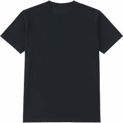 Black Round Neck Cotton T Shirt