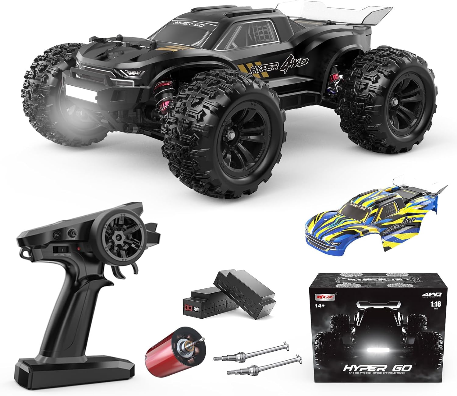 Hyper Go H16Bm 1/16 Rtr Brushless Remote Control Cars - Color: Black