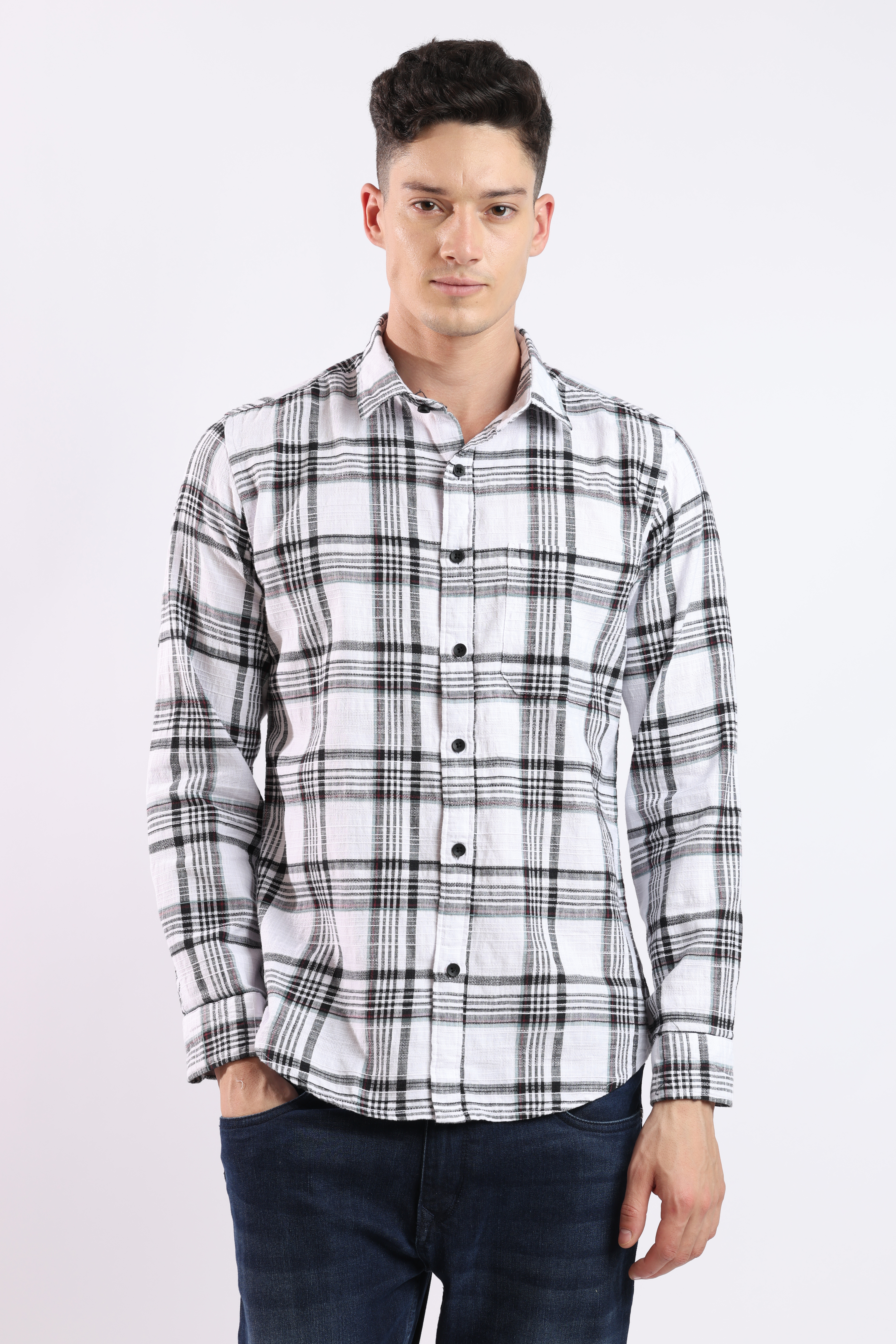 Mens Cotton Shirts - Color: White