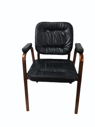 Black Leather Cafe Chair - Artwork: Painted