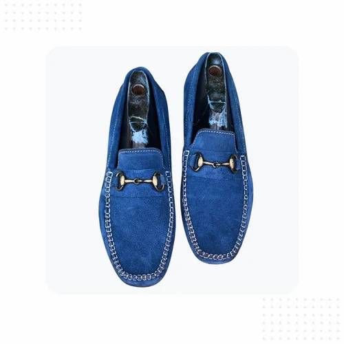 Blue Loafer Leather Shoes