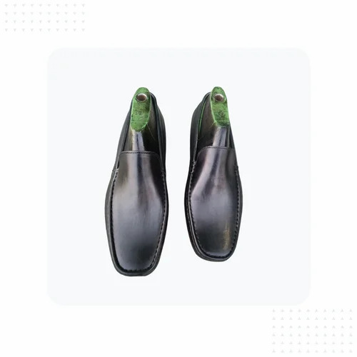 Mens Black Leather Loafer Shoes By Tan & Taw Co.