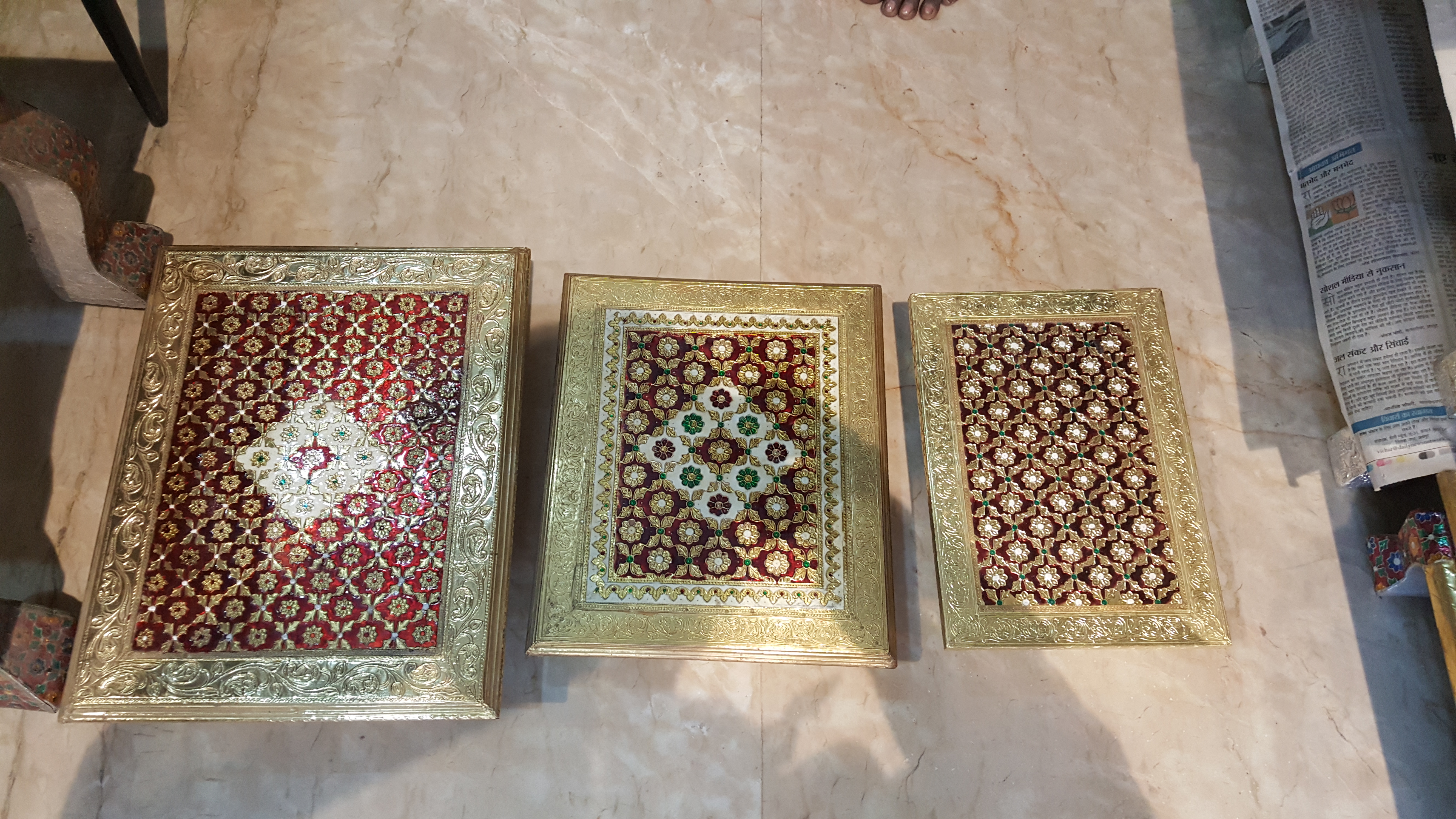 Brass Meenakari Pata Chowki