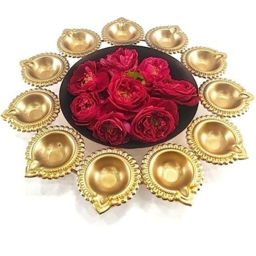 Diya Shape Flower Decorative Urli Bowl