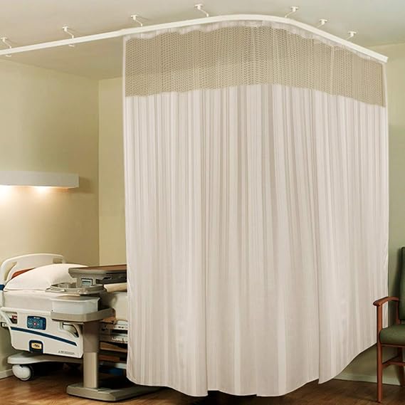Lushomes White Polyester Hospital Curtains - Design: Modern