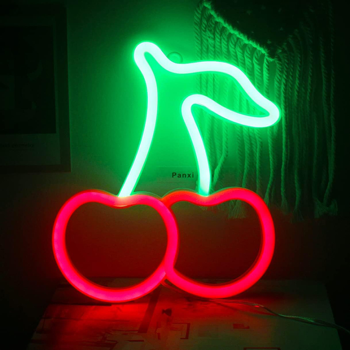 Cherry Neon Sign Custom Neon Led Sign Wall Decoration For Kids Room - Body Material: Acrylic