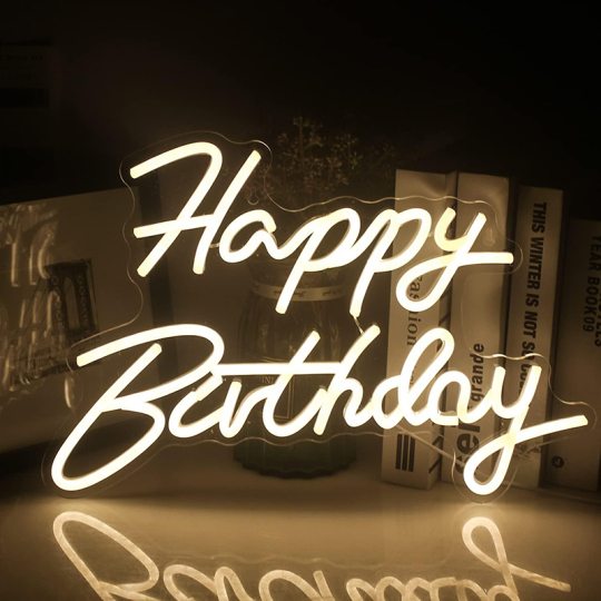 Happy Birthday Neon Sign Custom Led Neon Sign Wall Decoration - Body Material: Acrylic