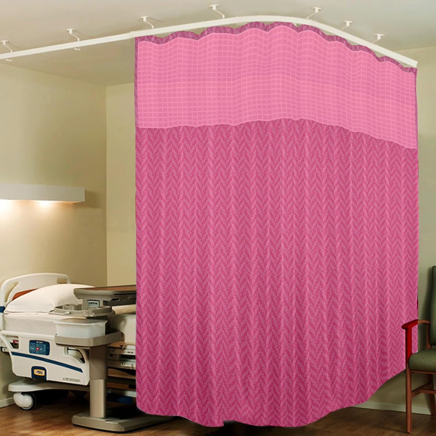 Lushomes Pink Hospital Curtain - Design: Modern