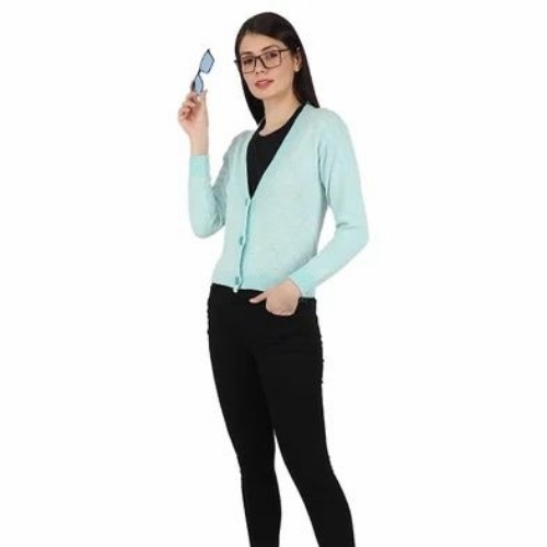 Ladies Designer V Neck Cardigan