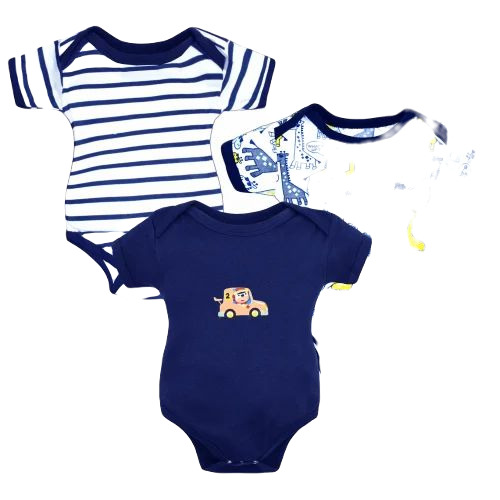 Blue Half Sleeves Baby Romper