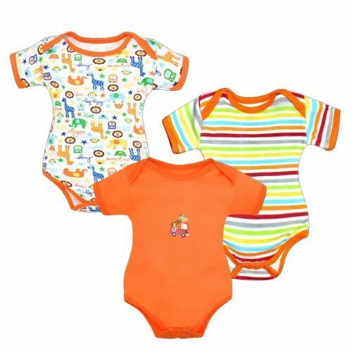 Orange Cotton Baby Romper