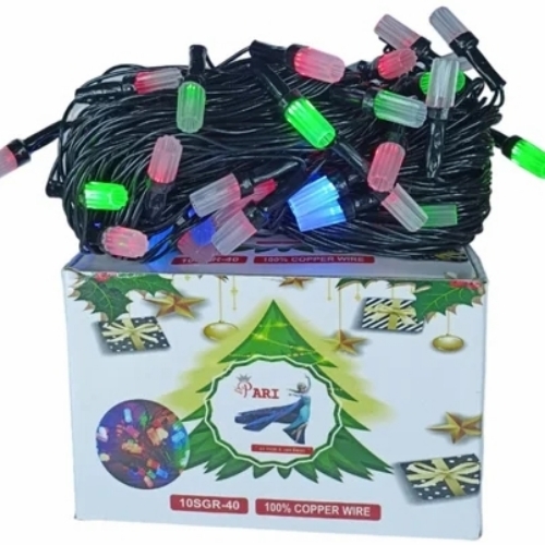 Round 40mtr Sugarcane Shape Multi Led Jhalar, Multicolor