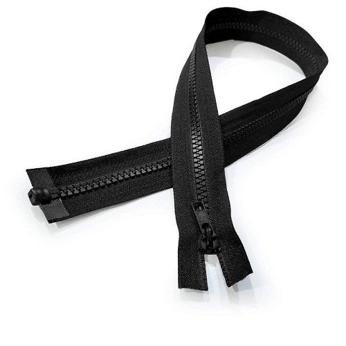 Garment Zipper - Fabric & Metal, Open End, Standard Size, Black | Lightweight, Easy to Use, Higher Strength, Corrosion and Rust Resistance