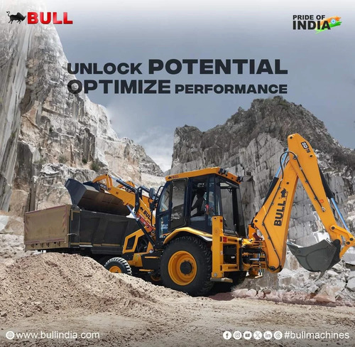 Mahindra Backhoe Loader - Color: Yellow