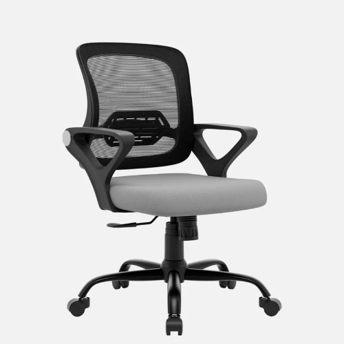 Mesh Mid Back Ergonomic Chair - Durable Steel Frame, Foldable Design, Grey Color | Modern Appearance, Rust Proof, Office Application