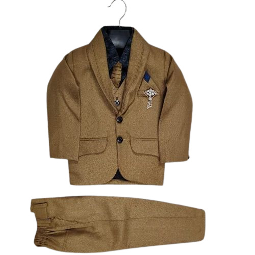 Brown Plain Boys Suit