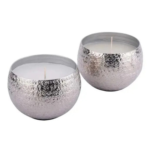 Metal Silver Candle Jar - Color: Siler
