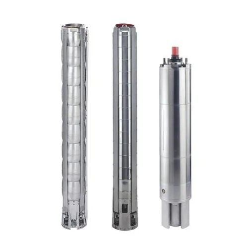 2 Hp Borewell Pump - Color: Silver