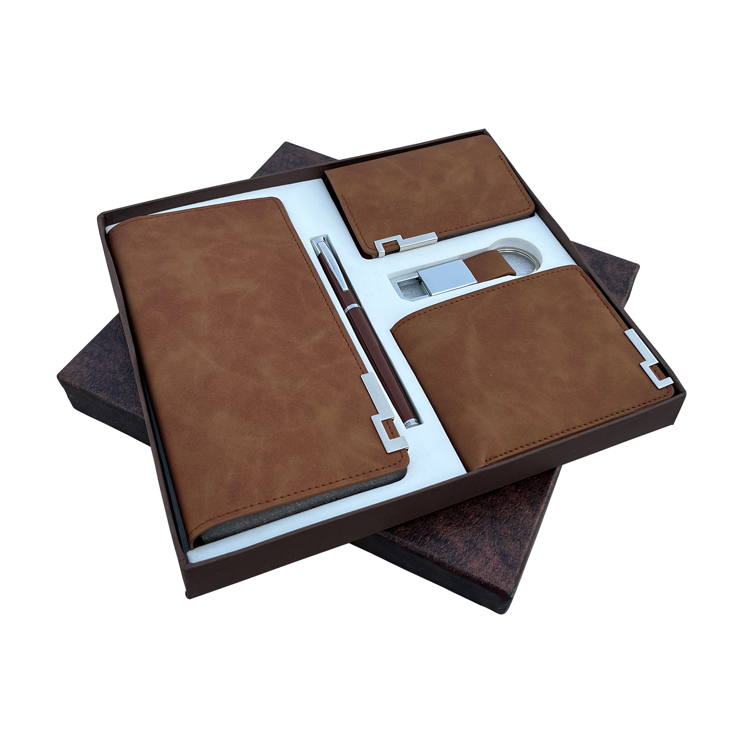 5-In-1 Gift Combo Of Unisex Travel Wallet, Mens Wallet, Card Holder, Key Ring & Roller Pen