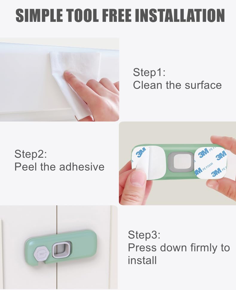 Child Proof Refrigerator Lock, Cabinet, Fridge Door Lock,