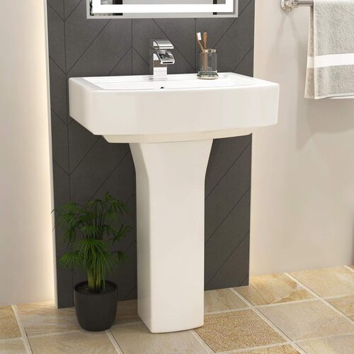 Ceramic Hand Wash Basin - Color: White