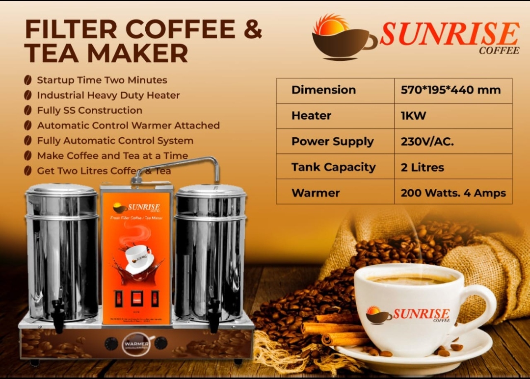 2 Liter Water Tank Capacity Tea Coffee Machine