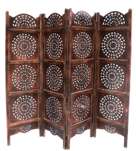 Brown Oak Wood Room Partition Screen