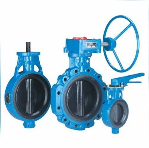 Gear Operated Butterfly Valve - Color: Blue