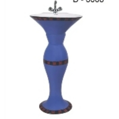Blue Pedestal Wash Basin