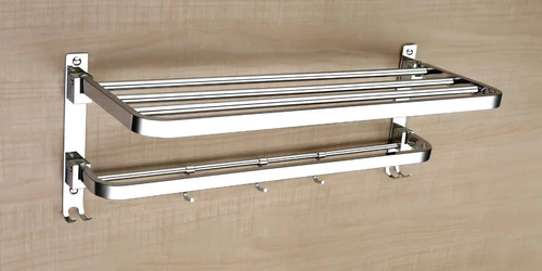 Steel Towel Hanger Stand - Finish: Satin