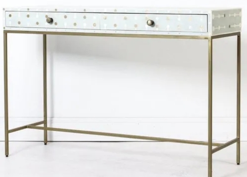 Bone Inlay Console Brass Table
