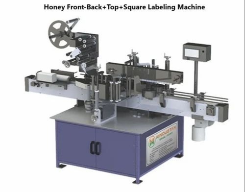Honey Front Back Top Square Labeling Machine