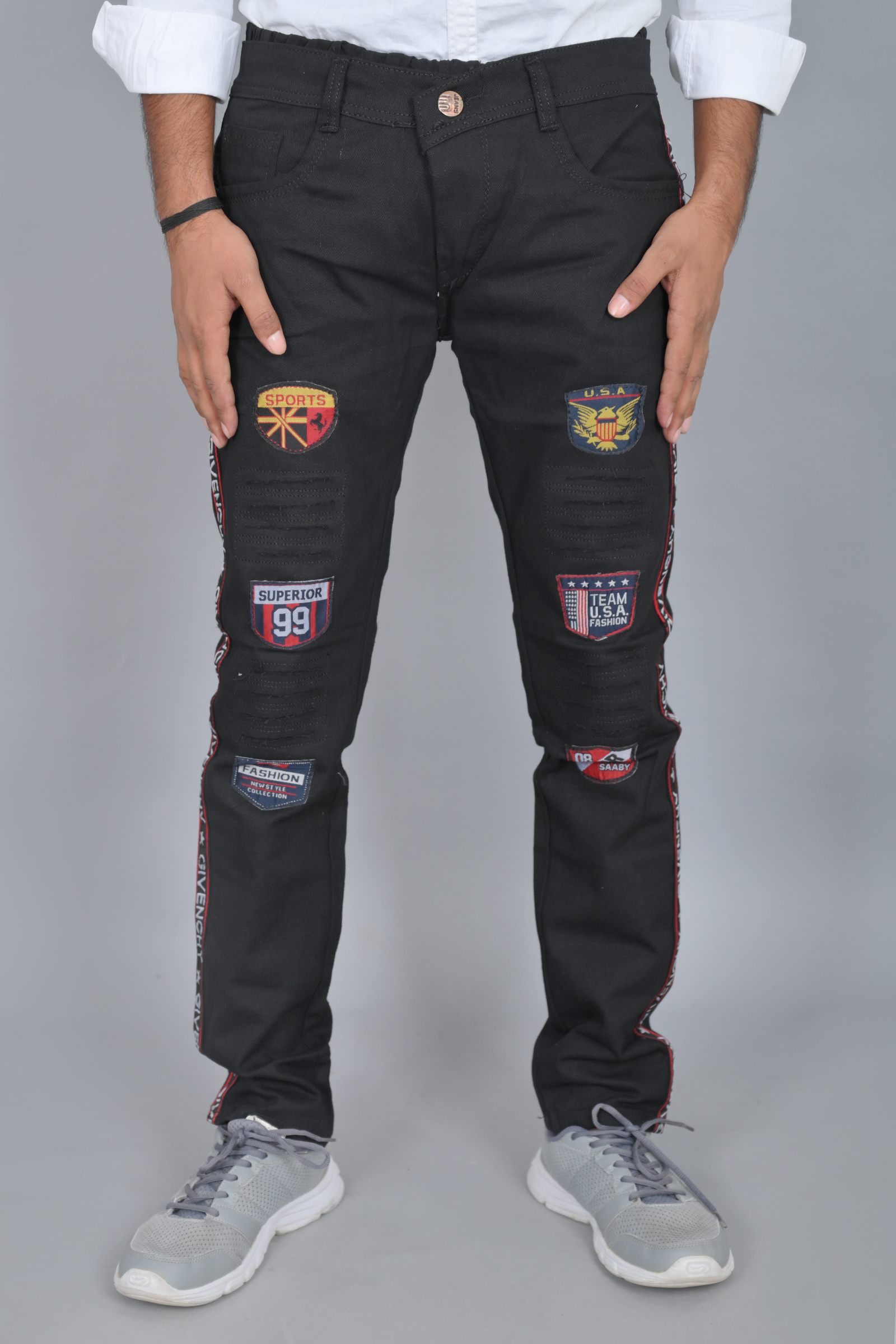 MENS BLACK DESIGNER JEANS