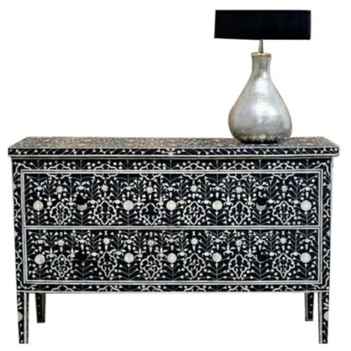 Moghul Flower Inlay Chest Drawer