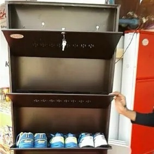 Brown Wall Maounted Shoe Rack 