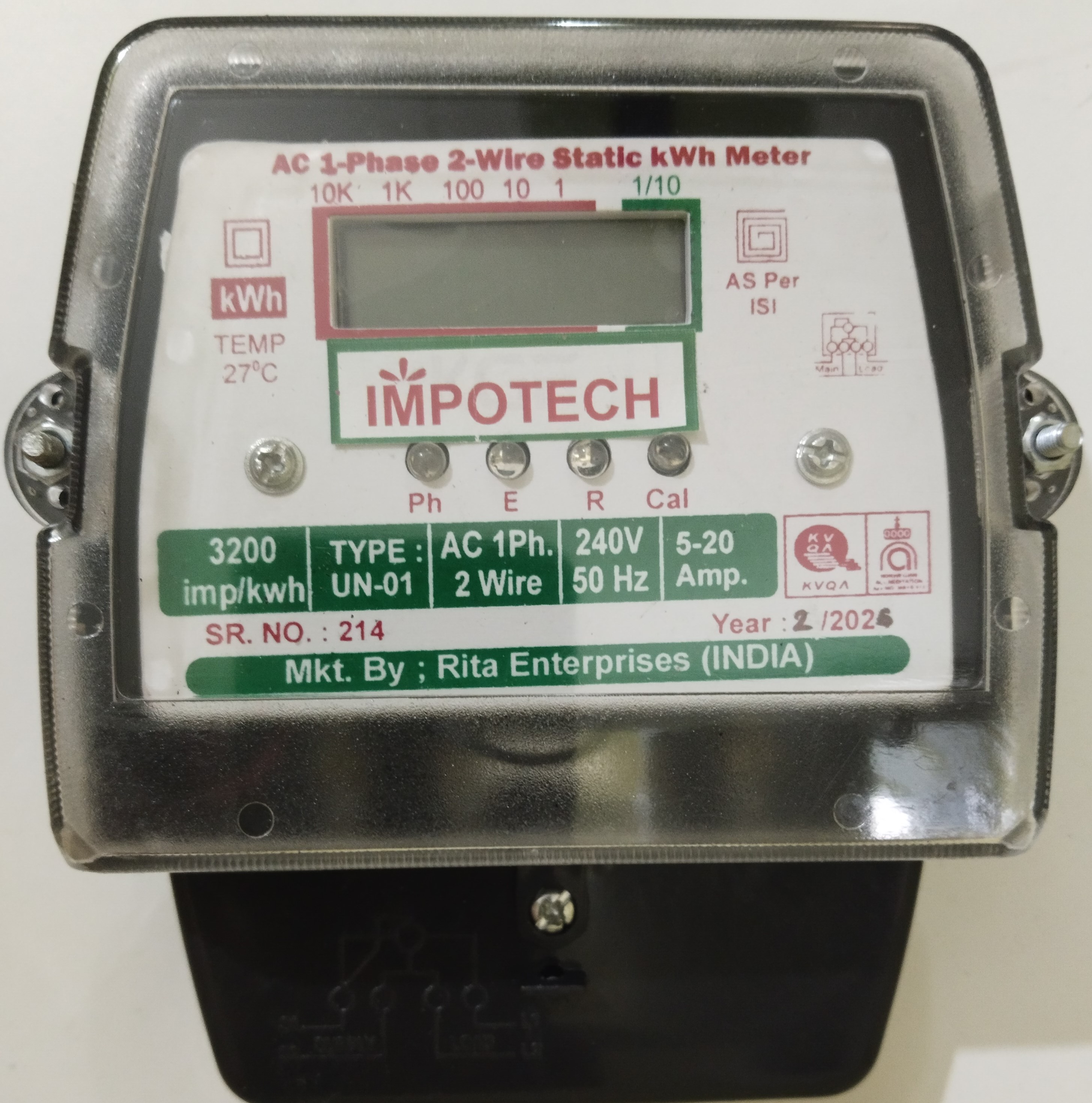 Single Phase Energy Meter