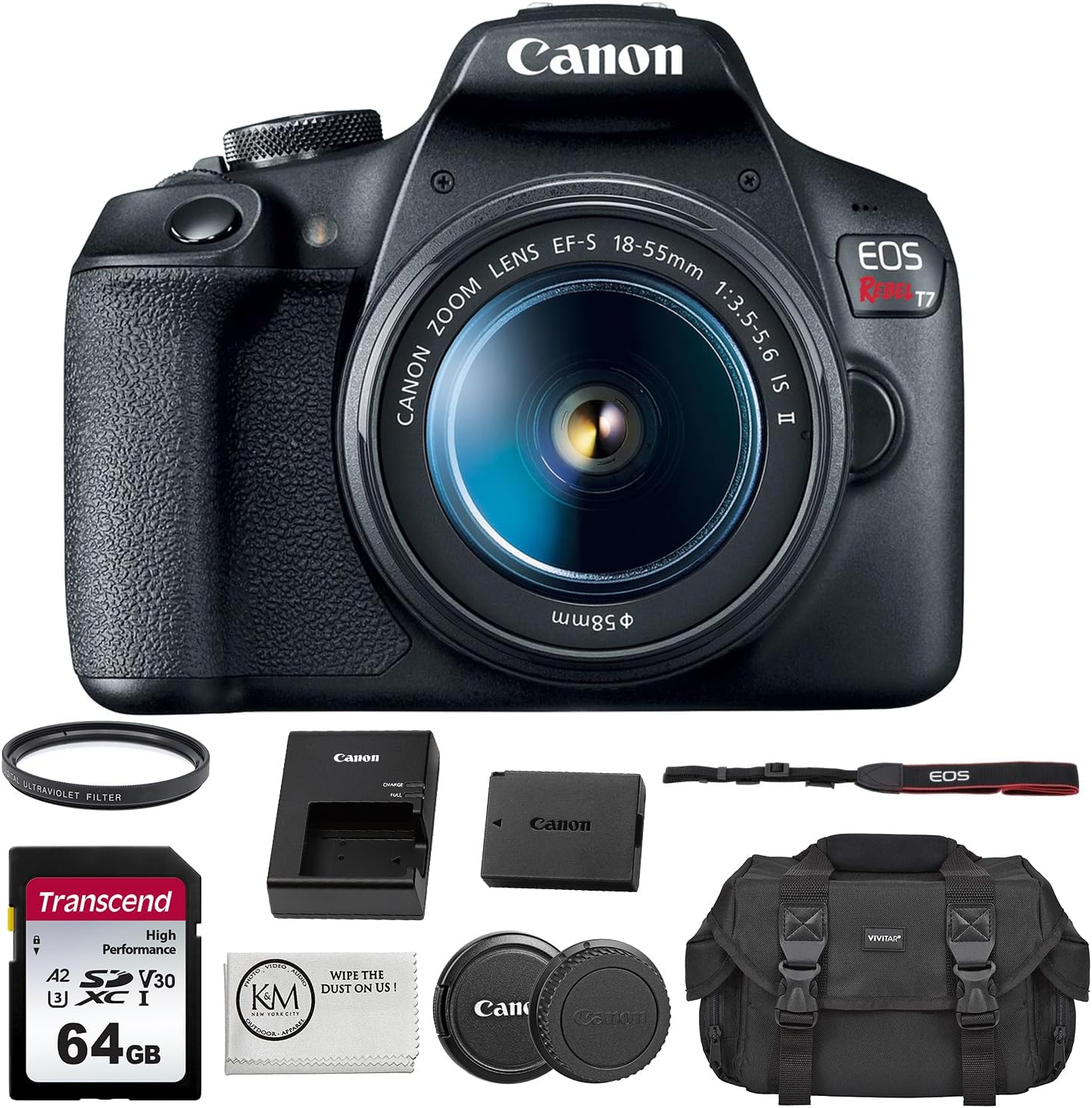 Canon EOS Rebel T7 DSLR Camera with 18-55mm Lens