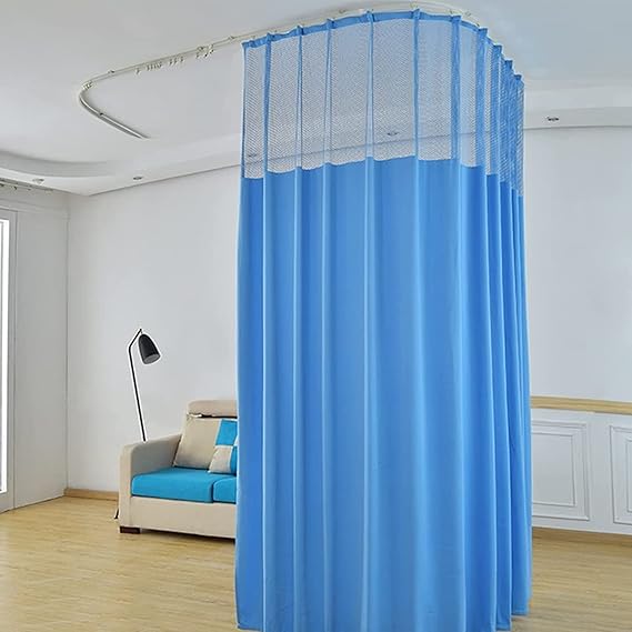 Lushomes Hospital Modern Curtains - Color: Blue