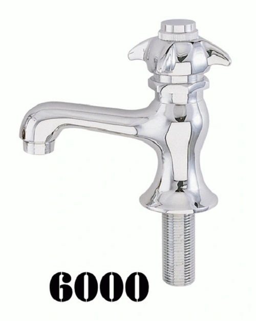 Self-Closing Basin Faucet - Brass, Chrome-Plated, Silver | Rust Proof, Glossy Round Design