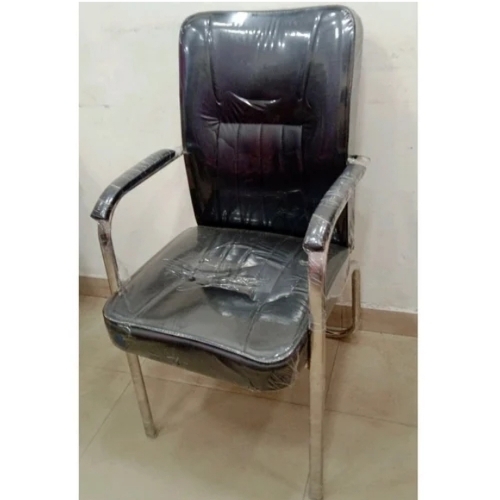 Stainless Steel Office Chair - Color: Black