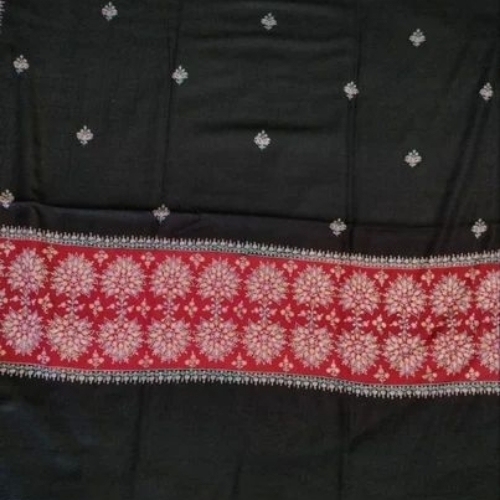 Black Embroidered Pashmina Shawls - Pashmina Wool Standard Size Black | Extremely Warm Breathable Skin-Friendly Lightweight Machine Washable